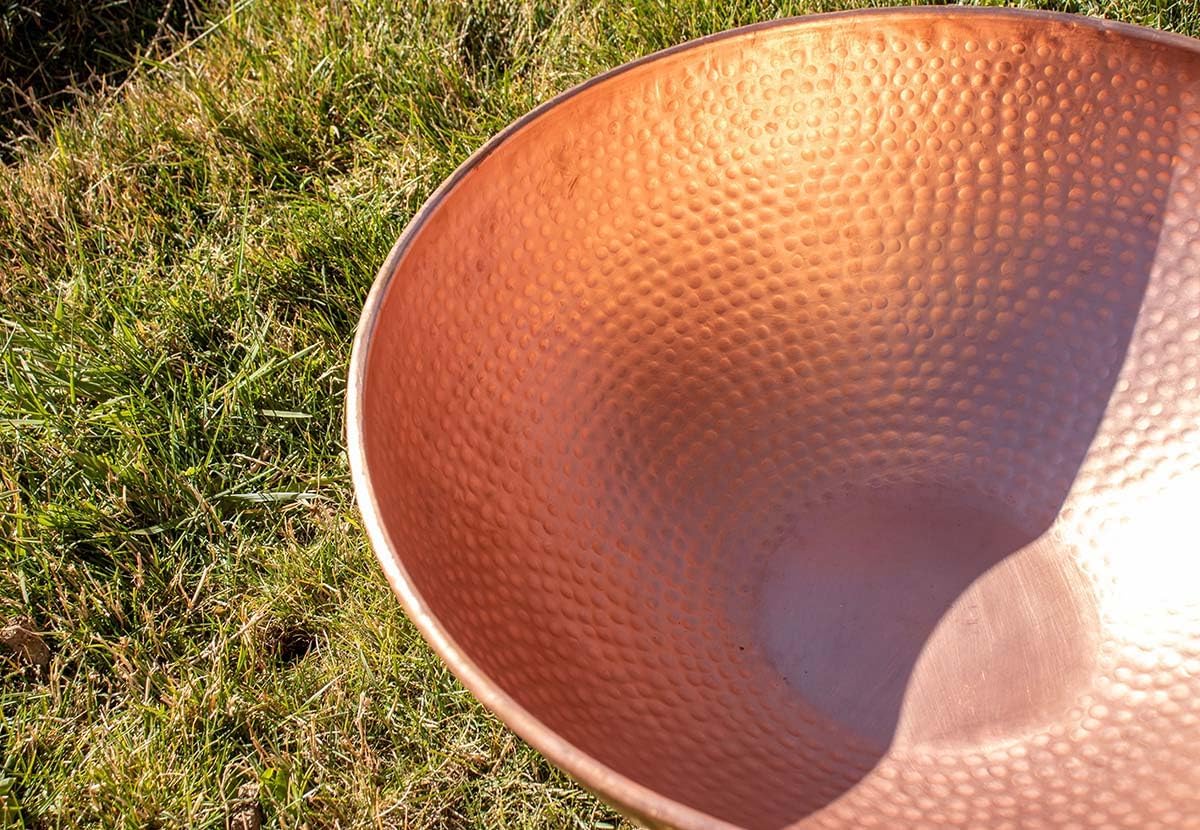 Nutshell Stores Hand Hammered Copper Basin - 18 Inch