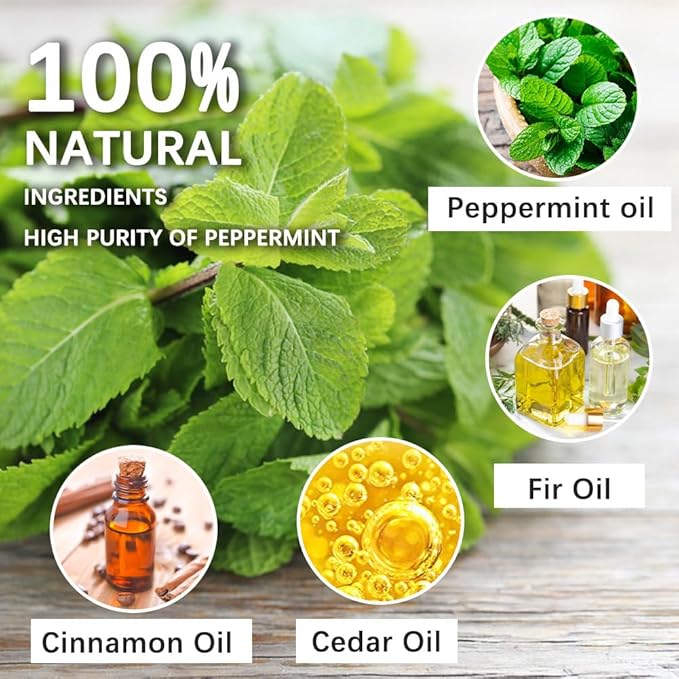 Rodent Repellent, Mice Repellent Indoor, Mouse Repellents Outdoor, Peppermint to Repel Mice and Rats, Mouse Deterrent, Rat Repellant for House, Mice Control for Car/Garage-4P