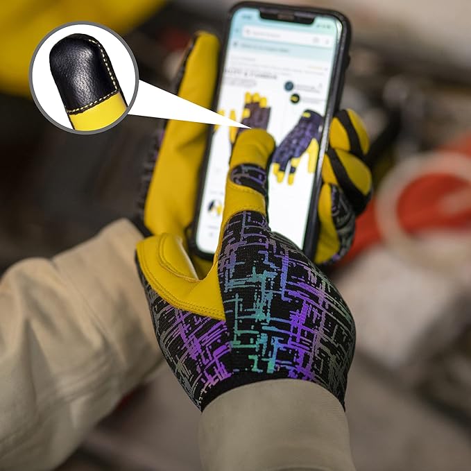 Gardening Gloves for Women and Men, Touchscreen Sheepskin Leather Garden Work Glove for Flex Breathable Yard Working