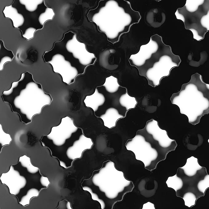 Glitzhome Outdoor Side Table Set of 2, Decorative Garden Stool for Indoor Outdoor Heavy Duty Metal Frame Modern Accent Table, Black