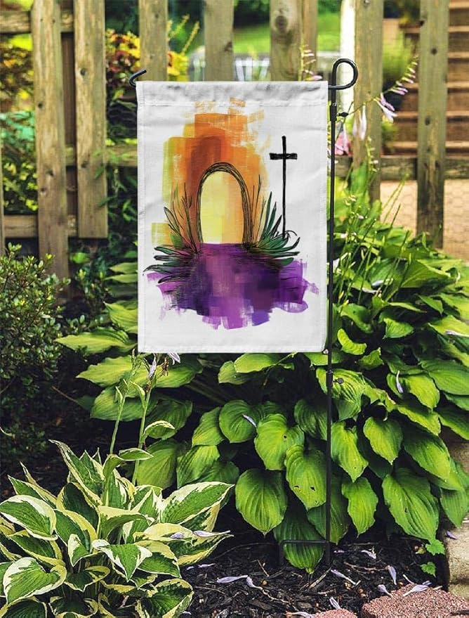 Jesus Cross Outdoor Garden Flag 12X18 Inches Double Sided Seasonal Garden Flag