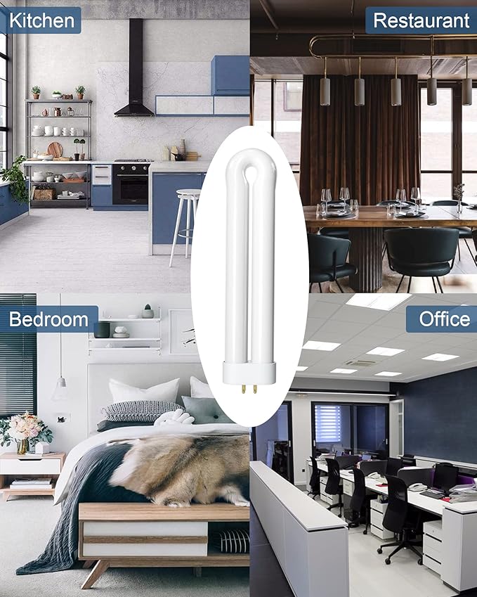 Dichroma Bug Zapper Light Bulb Replacement for 15W Bug Zapper with 4-Pin Base, Ful 15W-BL U Shaped Twin Tube Bulb for T6 Insect Attracting Lamp, 2 Pack