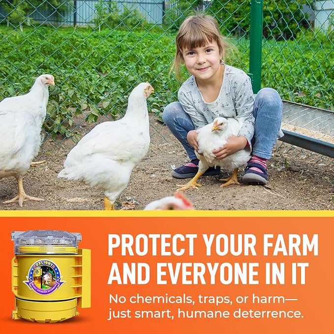 Foxlights Night Predator Deterrent Control Light with Flashing LEDs | Weatherproof Animal Repellent for Flocks, Gardens, Crops & Chicken Coops | Night Guard Protection Used by Professional Ranchers