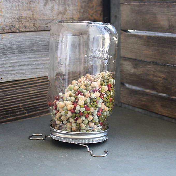| Stainless Steel Sprouting Kit, 4 Pack | Rust Proof 316 Stainless, Curved Mesh, Fits Most Wide Mouth Mason Jars | Grow Your Own Organic Sprouts From Seeds, Sprouter