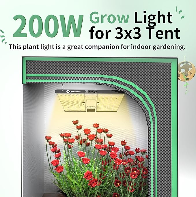 FARMLITE Grow Light for Indoor Plants Quantum Board Grow Light Full Spectrum Led Grow Lights Growing Lamp Daisy Chain Dimmable (200Watts)