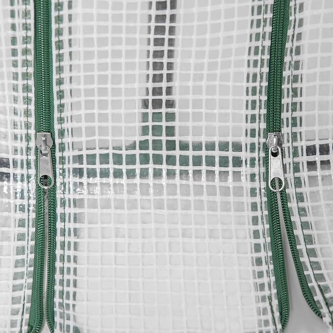 Outsunny 6' x 3' x 3' Mini Greenhouse with Zippered Doors & Roll-up Windows, Portable Plant Hot House with Durable PE Cover, Water Resistant, UV Protected for Outdoor Flowers, Vegetables, White