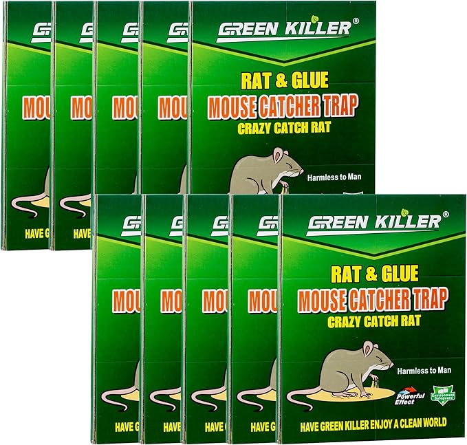 10-Pack Large Mouse Glue Traps with Enhanced Stickiness, Rat Snake Sticky Pad Board for House Indoor Outdoor, Easy to Set, Extra Large