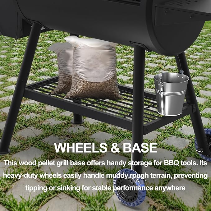 Pellet Smoker Grill Combo, 565 SQ.IN Cooking Area with PID Temperature Control (180-450°F) Electric BBQ Meat Grills & Smokers, Patio Backyard for Roast Outdoor