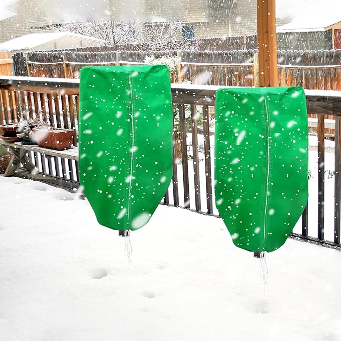 Plant Covers Freeze Protection 4 Packs 47" x32" Winter Rounded Top Frost Cloth Plant Covers Freeze Protection for Outdoor Plants with Zipper and Drawstring