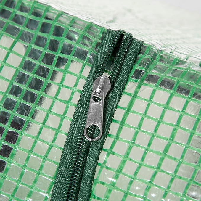 Outsunny 4' x 2' x 2' Portable Mini Greenhouse, Small Green House with PE Cover, Roll-up Zippered Windows for Indoor, Outdoor Garden, Green