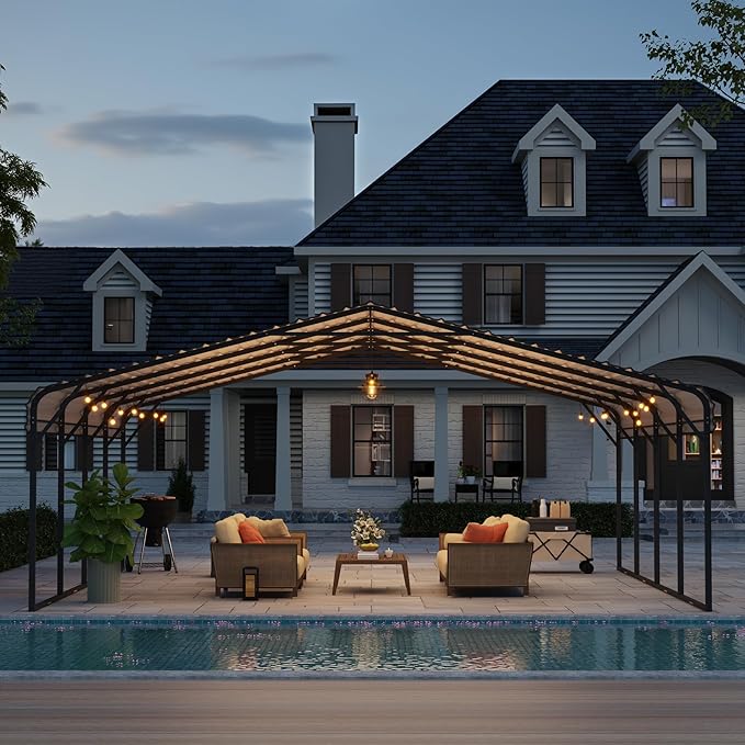 YOLENY Carport 20x20 FT, Heavy Duty Car Port, Car Shelter with Galvanized Metal Roof and Frame, Easy Assembly Carport with Enhanced Base, Expanding Garage Space for Pickup, 2 Cars, Boat and Tractors