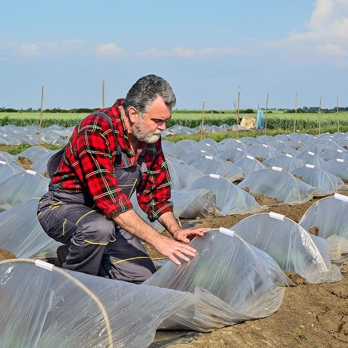 Jetec 64 Pieces Pool Cover Clamps for Above Ground Pools PVC Pipe Clips for Greenhouses, Row Covers, Shelters, Bird Protection, 2.4 Inches Long(3/4 Inch,White)