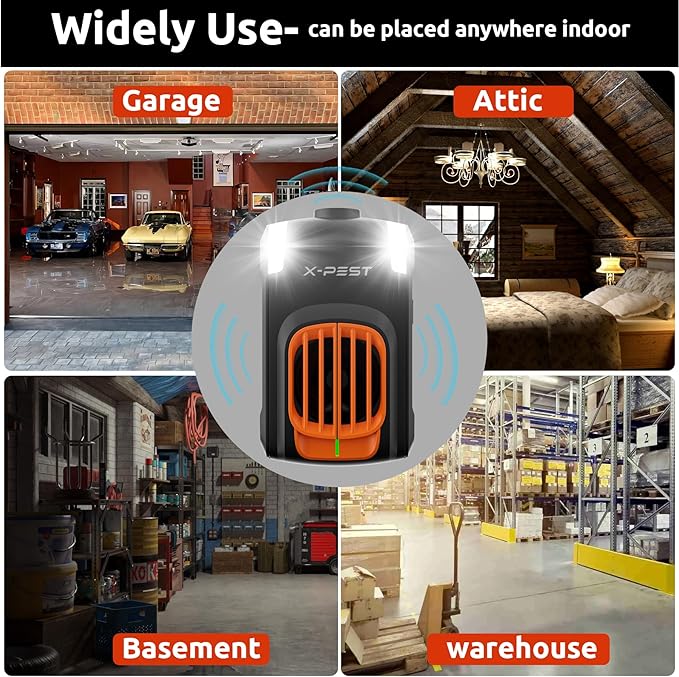 Rodent Repeller for Car Engines, 4 Pack Pest Repellent Ultrasonic for Under Hood with Light Strobe, Truck Engine Rodent Defense Vehicle Protection Mouse Repellent for Rats, Mice, Squirrels, Cats