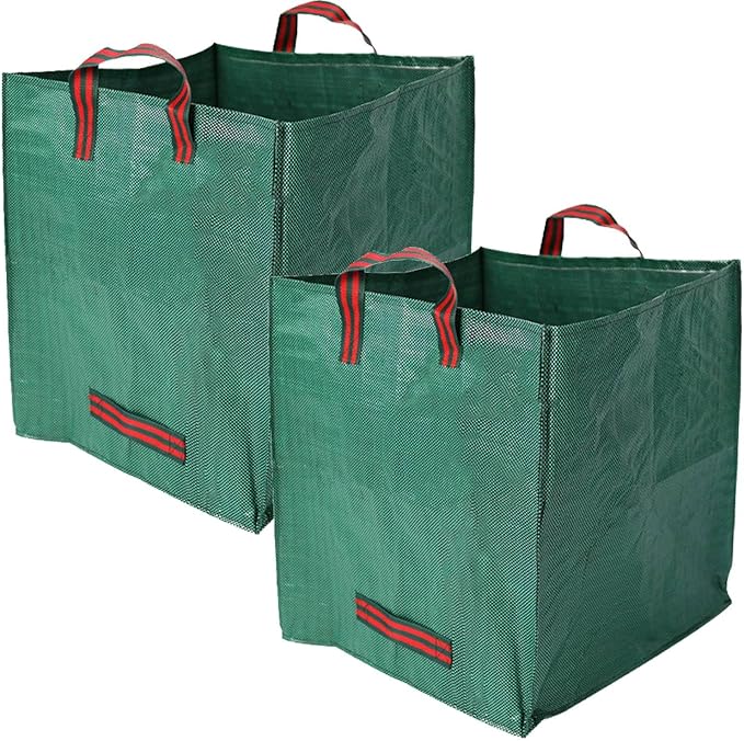 Heavy Duty Reusable Leaf Bags, 33-Gallon (Pack of 2) – Yard Waste Bags with Reinforced Carry Handles, Foldable & Portable for Lawn, Garden, Camping, and Debris Collection