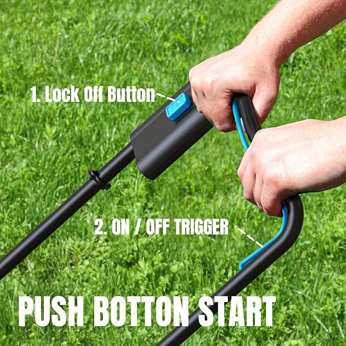 Electric Lawn Mower Cordless, 2x20V 16 inch Push Lawn Mower with 6-Position Cutting Height Adjustment, 2x4.0Ah Battery & Dual Charger Included