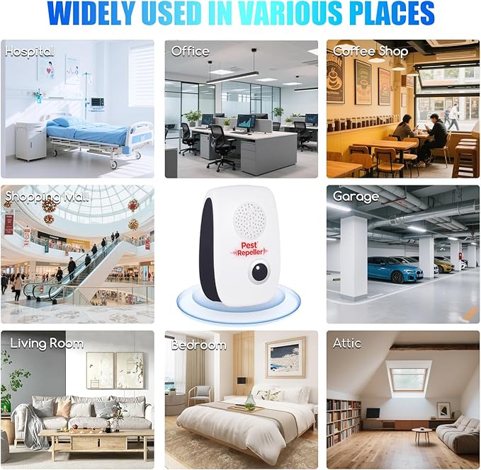 10Pack 2025 Ultrasonic Insect&Pest Repeller,Electronic Mouse Repellent Ultrasonic Plug in Mice Repellent Indoor Insect Repellent Plug in Pest Control for Cockroach,Spide,Rat,AntBugs,Roach,Rodent