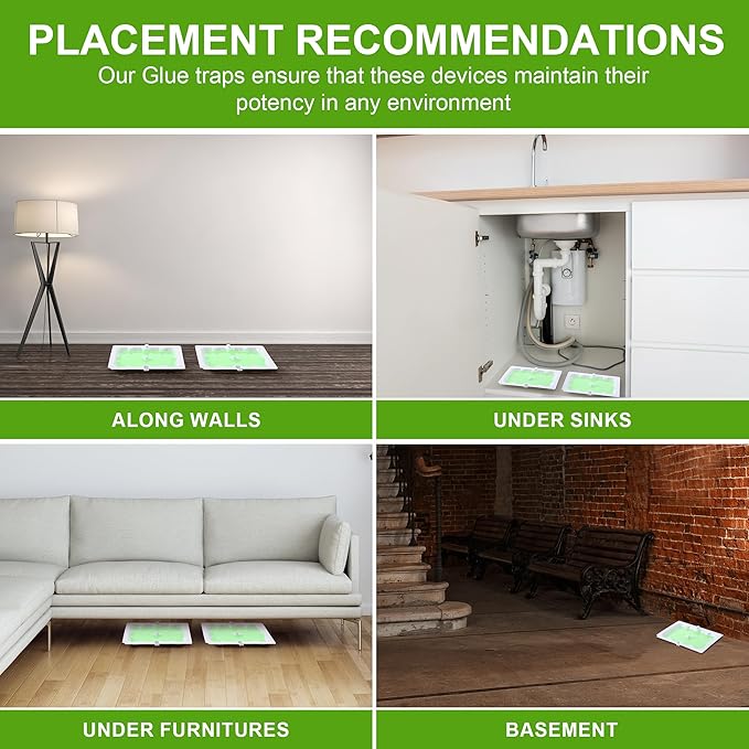 Qualirey 6 Pack Mouse Glue Trap, Super Sticky Traps Mouse Size for Mice and Rats, Pre-Scented, Non Toxic Mice Glue Boards, Rodent Sticky Pads Indoor for Home, Easy to Use, Pet Safe Pest Control