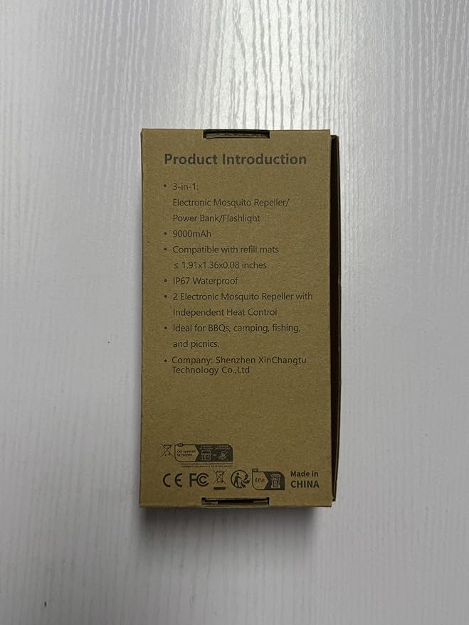 Portable Mosquito Repeller Device,Rechargeable Electronic Mosquito Repellent Device wiht Double-Sided Heating&Controllable Temperature,IP67 96sqft Protected Area for Camping,Fishing