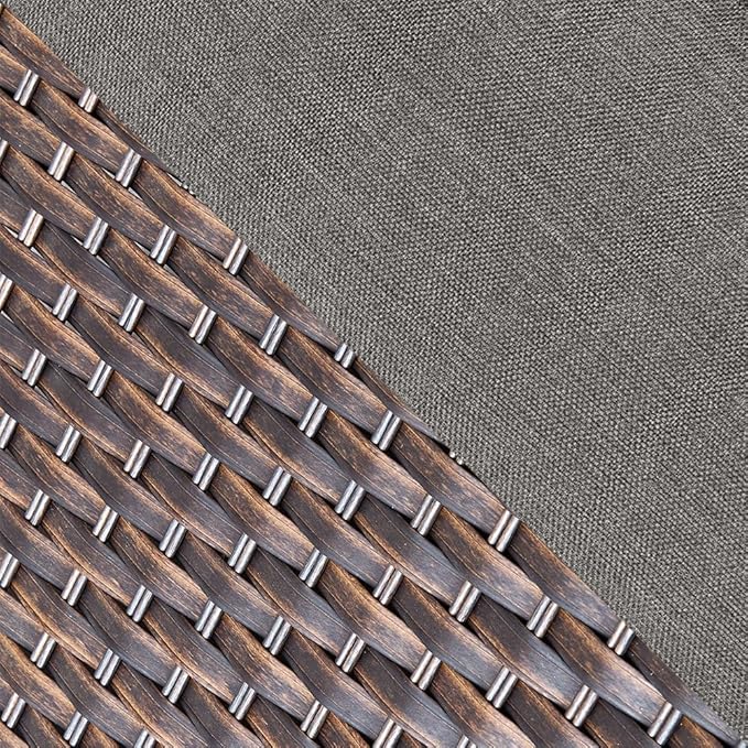 Luxury Outdoor Swivel Rocker Patio Chairs Set of 2, High Back Swivel Patio Chairs with 6-Inch Thick Cushions, Wicker Outdoor Gliders for Porch, Yard, Deck, Poolside, Brown/Grey