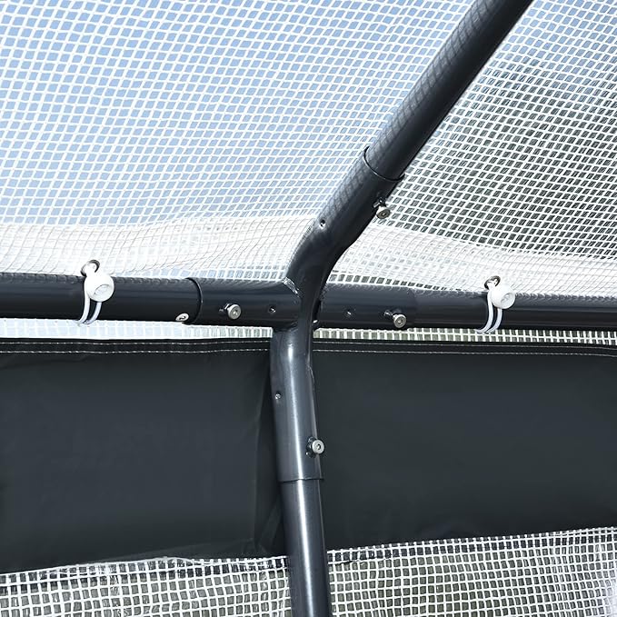 Outsunny 10' x 7' x 7' Greenhouse, Walk-in Outdoor Tunnel Green House with PE Cover, Steel Frame, 2 Roll-Up Zipper Doors & 4 Windows for Flowers, Vegetables, Tropical Plants, White