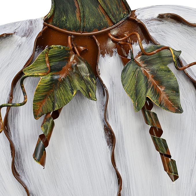 Morning View Pumpkin Garden Stakes Metal Yard Sign Fall Decor Outdoor Autumn Yard Stake Art Pumpkin Lawn Ornaments for Patio Porch Thanksgiving Halloween Harvest 17.5 Inches Tall Set of 2