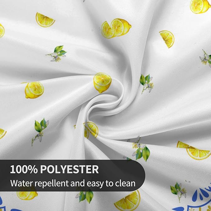 Giwawa Decorative Lemon Round Tablecloth Waterproof Table Cloth Wrinkle Free Tablecloths for Parties Wedding & Holiday Kitchen Dinner(60 Inch Round)