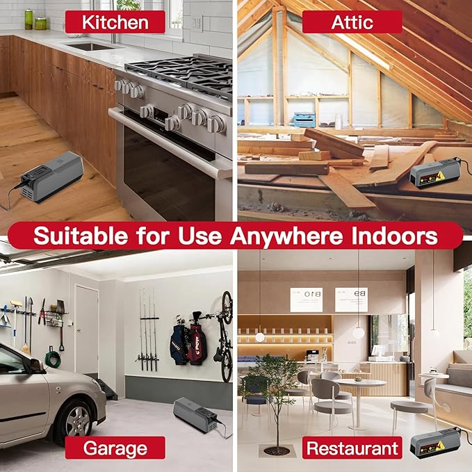 Electric Mouse Trap Refill for Home, Reusable No-Touch Electric Mouse Trap Zapper with Powerful Voltage Effectively Kills Mice in Living Rooms, Kitchens, Garages, and More, 4 Pack, Black