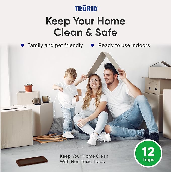 Mouse Traps and Rat Trap β 12 Pack Glue Mouse Traps Indoor for Home, Pre-Baited Strong Adhesive Boards, Safe Pest Control, Trampas para Ratones for Indoor Use