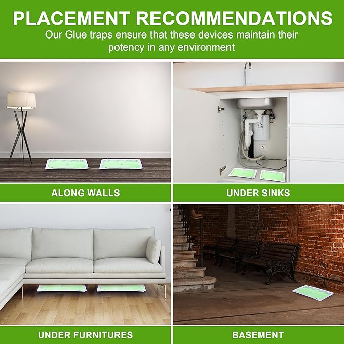 Qualirey 10 Pack Mouse Glue Trap, Super Sticky Traps for Mice and Rats, Pre-Scented, Non-Toxic Mouse Glue Boards, Rodent Sticky Pads Indoor for Home, Easy to Use, Pet Safe Pest Control