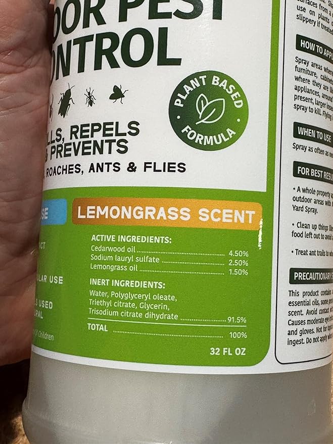 Mosquito Magician Indoor Pest Spray – Design for Indoor Use to Neutralize Spiders, Roaches, Ants & Flies with Plant-Sourced Essential Oils, Efficient Ready to Use Home Pest Spray – Lemongrass, 32 OZ