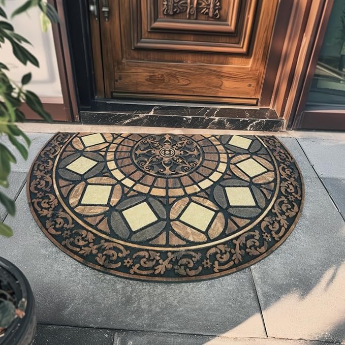 CHICHIC Entrance Door Mat Large 24 x 36 Inch Entry Way Doormat Front Door Rugs Outdoors Heavy Duty Welcome Mat Non Slip Rubber Back Low Profile for Garage, Patio, High Traffic Area, Coffee