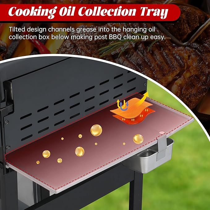 3-Burner Flat Top Propane Gas Grill Stainless Steel Griddle Combo with Foldable Side Table, 36,900 BTU Outdoor BBQ Grill, Porcelain-Enameled Cast Iron Grids, for Backyard, Patio Cooking