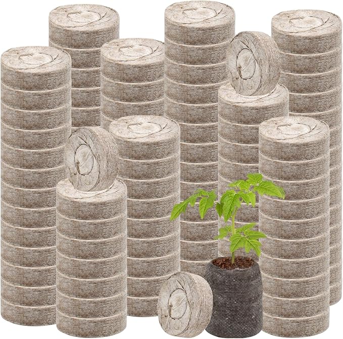Legigo 500 Pcs 30mm Seed Starter Peat Pellets Pods for Seedlings- Compressed Seed Starting Pellets Seed Starter Pods Plugs Soil Peat Pods for Starting Seeds, Garden Planting Herb Flower Vegetables