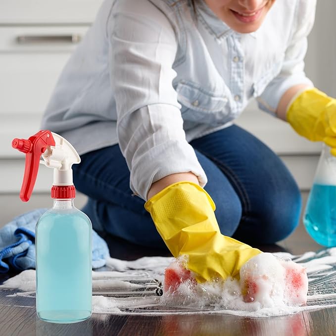 Cornucopia Brands 28-400 Replacement Trigger Sprayer Nozzles (12-Pack); Heavy Duty Replacement Part 16oz / 32oz Spray Bottles w/ 10-Inch Dip Tube