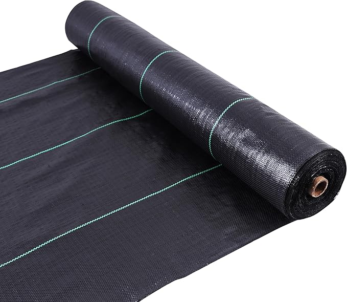 Driveway & Landscape Fabric 13ftx60ft Black Plastic, Heavy Duty Geotextile Ground Cover Under Gravel for Driveway Underlayment, Weed Control Garden Barrier Cloth