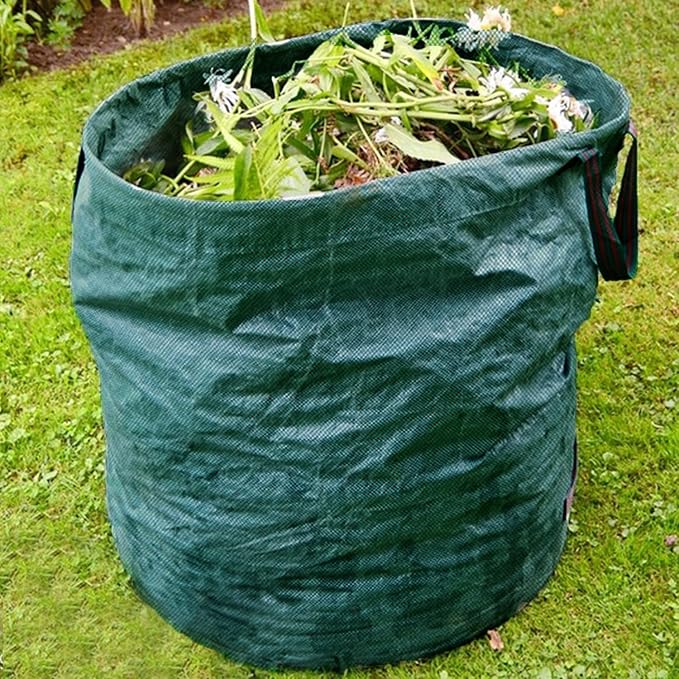 Hugeleaf 3 Pack Reusable Yard Waste Bags, 132 Gallon Extra Large Heavy Duty Lawn and Leaf Bags with Reinforced Handles, Standable Yard Bags for Lawn Leaves and Waste Collection