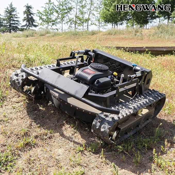 Robot Remote Control Lawn Mower 22HP 65° Climbing Adjustable Mowing Height Track Drive All Terrain Grass Cutter Yard Mower (HW 608 90L)