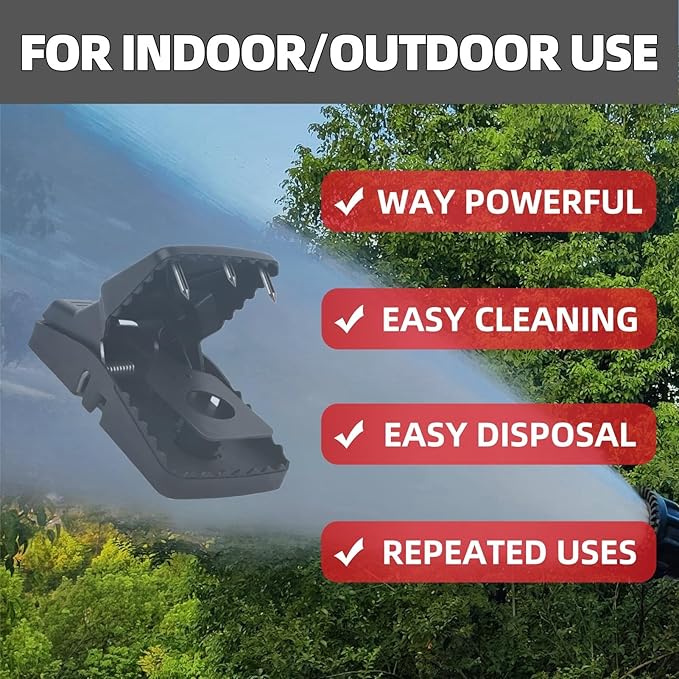 Unstoppable Rat Traps for Indoors and Outdoors, Large Strong Mouse Traps with Double The Power to Tackle Tougher Mice and Rats, Simple, Sturdy and Reusable, 4 Pack