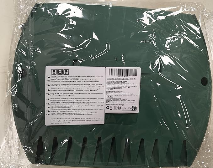 GardenHOME Leaf Scoops Hand Rakes, Large Leaf Grabbers for Yard Work and Garden Use, Clear and Collect Garden Rake, Leaf Scooper and Claws for Leaves, Lawn Debris, and Trash Cleanup, Green