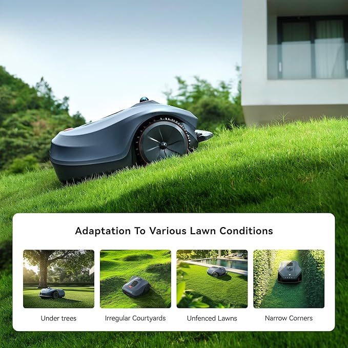 Neomow X SE Robot Lawn Mower Perimeter Wire Free for 0.75 Acre 3D LiDAR SLAM+Vision Mapping Robotic Lawnmower with 4G, No RTK Station Required, AI Accurate Obstacle Avoidance, App Control, Anti-Theft