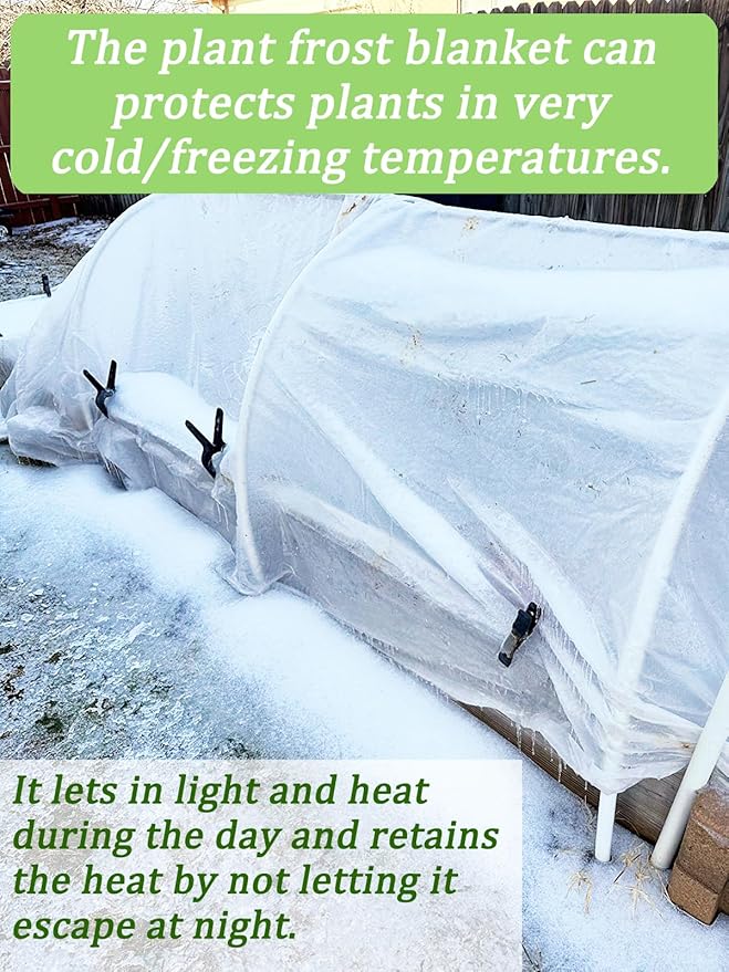 Abimars Thicker Plant Covers Freeze Protection 1.77 oz/yd², 8.2ft x 33ft Reusable Floating Row Cover for Garden, Frost Cloth Plant Freeze Protection, Plant Blanket for Outdoor Plants