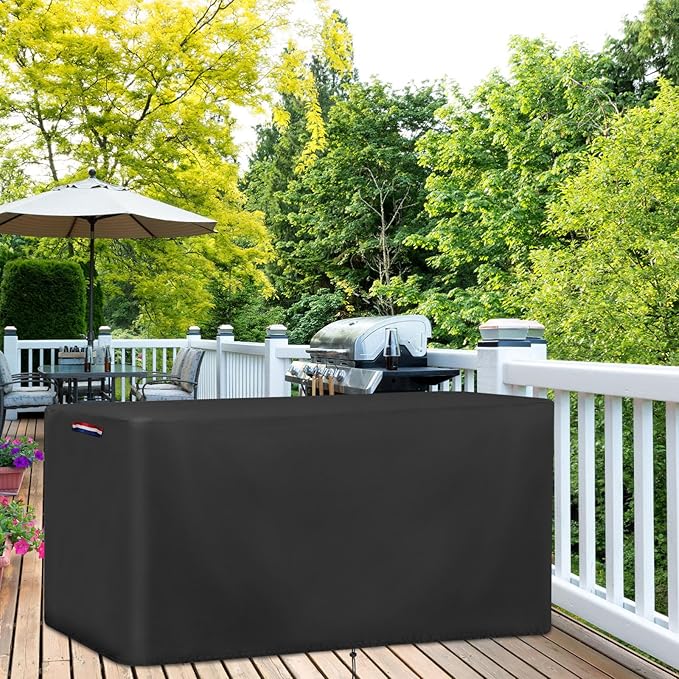 Outdoor Storage Deck Box Cover, Waterproof Outdoor Storage Container Covers 113 Gal ,Heavy Duty Patio Storage Bench Cover for Patio Furniture,59"W x 15"D x 31.5"H
