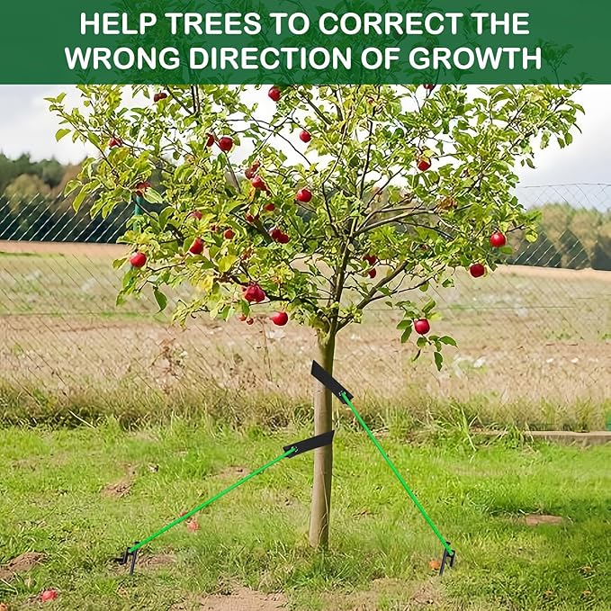 27 PCS Tree Straightening kit, Heavy Duty Tree Stake Kit for Leaning Trees, Includes 9 Steel Stakes, Straps, Rope for Weather Protection and Straightening.