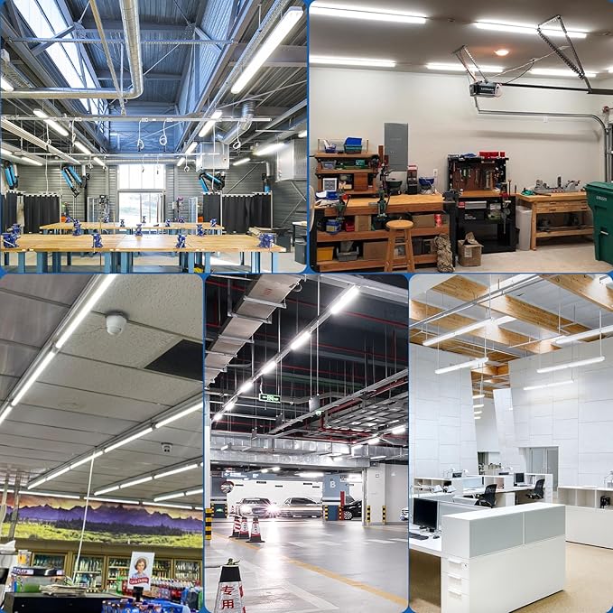 T8 LED Bulbs 4Ft, 24W 3120 Lumen, T10 T12 65W Equivalent Fluorescent Replacement, 6500K Cool White, Type A+B 4 Foot Tube Light for Office Shop Light, Remove Ballast or Plug & Play, 4 Pack