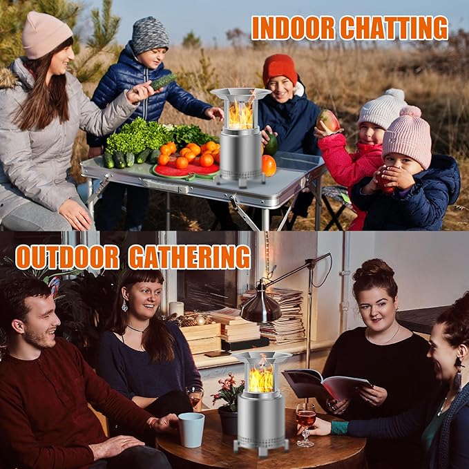 KEESHA Heat Deflector for Mesa Solo Stove 5’’, 304 Stainless Steel Heat Diffuser with 3 Detachable Legs, 1.4 lbs Masa Fire Pit Accessories-Capture Warmth & Expands Heat Radius, 7.8’’