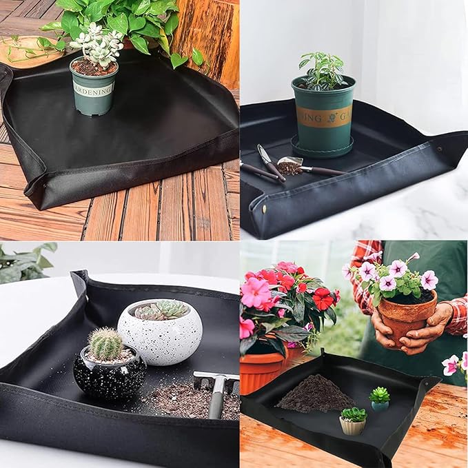 Garden Hand Tools, Indoor Plant Tools Set - Plant Repotting Mat Kit,Mini Garden Transplanting Tools for Indoor Outdoor Miniature Fairy Flower Plant Care (28PCS Black Set)