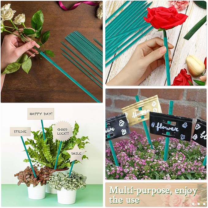 Plant Stake 17 Inch SupKing Wood Plant Sticks 30 Packs Orchid Stakes Sturdy Green Bamboo Plant Support Stake Gardening Floral Potted Plant Support