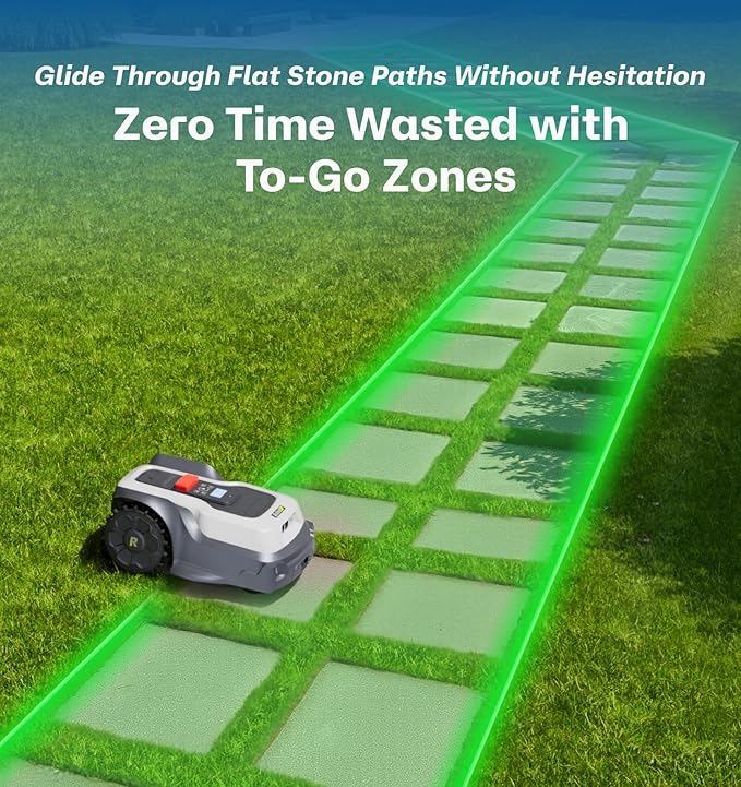 T1200Pro Robot Lawn Mower Wire-Free with Garage, Automatic Lawn Mower for 0.35 Acre, 45% Slopes, Cutting Height 3-6cm, Wireless RTK+AI Powered Robot Mower