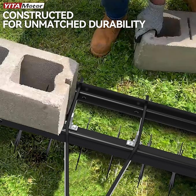 YITAMOTOR 32" Tow Spike Aerator Tool Tow Behind Lawn Aerator Black