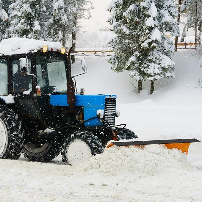 RunNico Universal Snow Plow Blade Flap - 72”x 8”x 1/4” Rubber Snow Deflector with 11 Sets Mounting Hardware - Snowplow Rubber Plow Deflector Attachments,Suitable for 48”-72” Blades